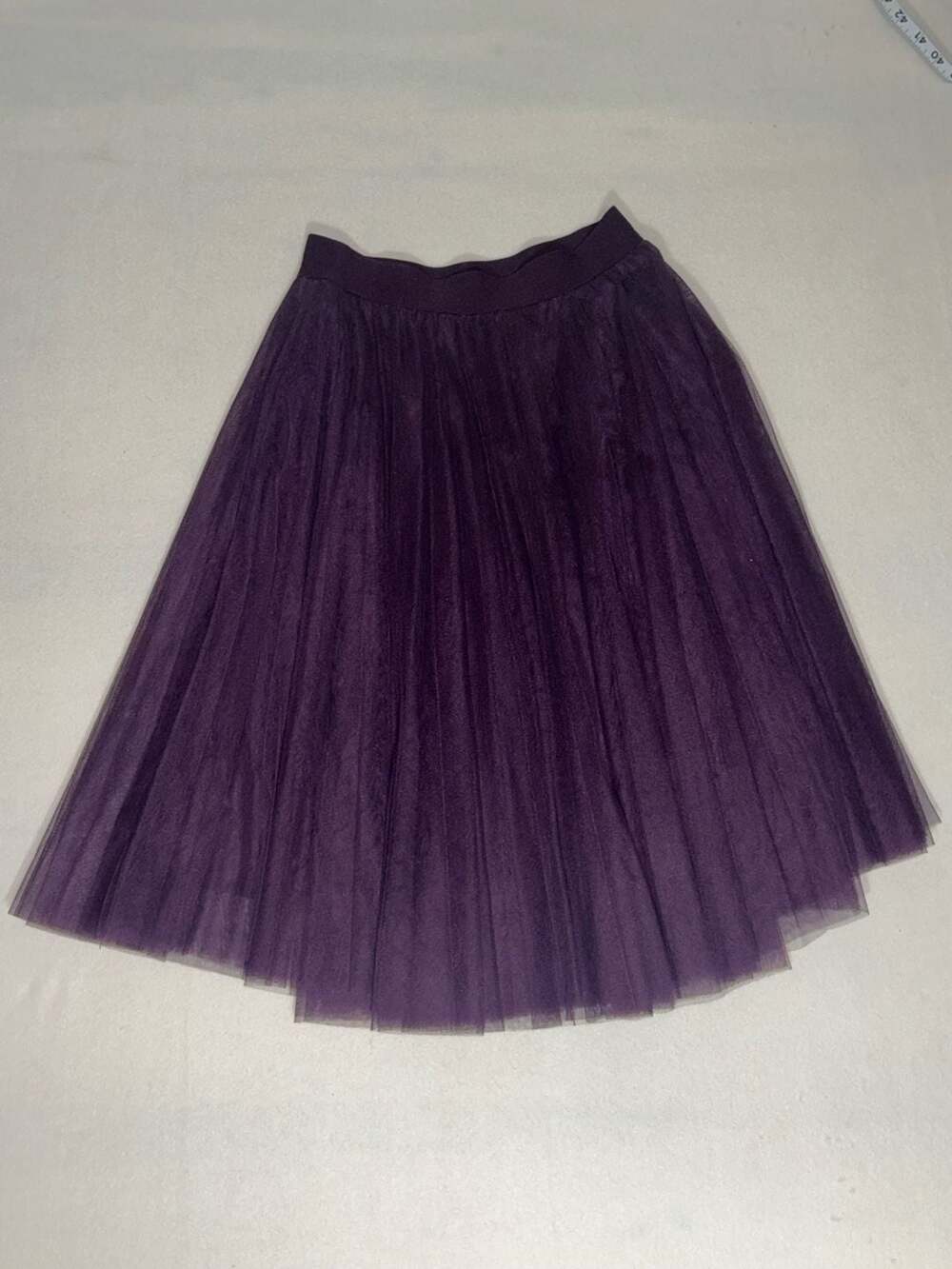 Charlotte Russe Dark Purple Pleated Tulle Midi Skirt Size M